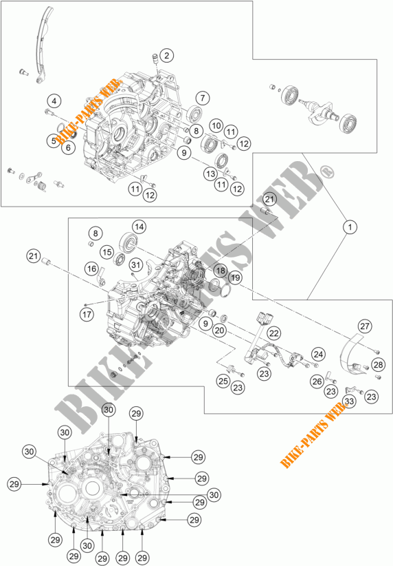 CARTERES CIGÜEÑAL para KTM 390 DUKE BLACK ABS 2015