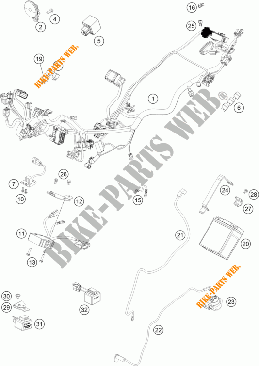 INSTALACION ELECTRICA para KTM 390 DUKE BLACK ABS 2015