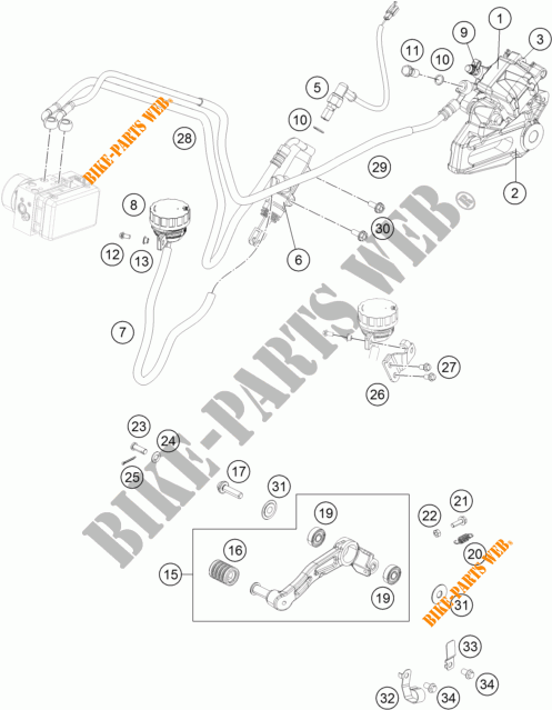 PINZA FRENO TRASEIRA para KTM 390 DUKE BLACK ABS 2015