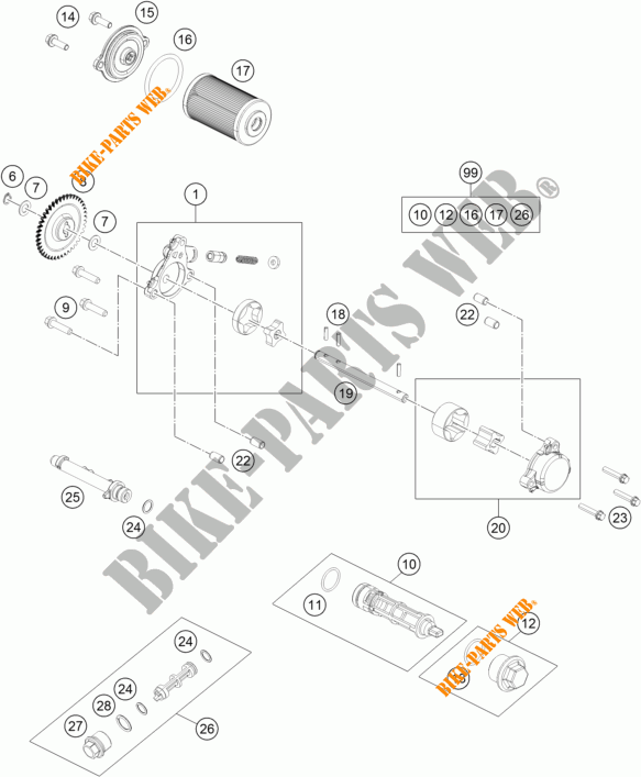 BOMBA DE OLIO para KTM 390 DUKE BLACK ABS 2015