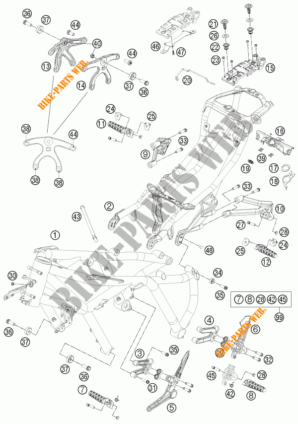 BASTIDOR para KTM 1190 RC8 R WHITE 2015