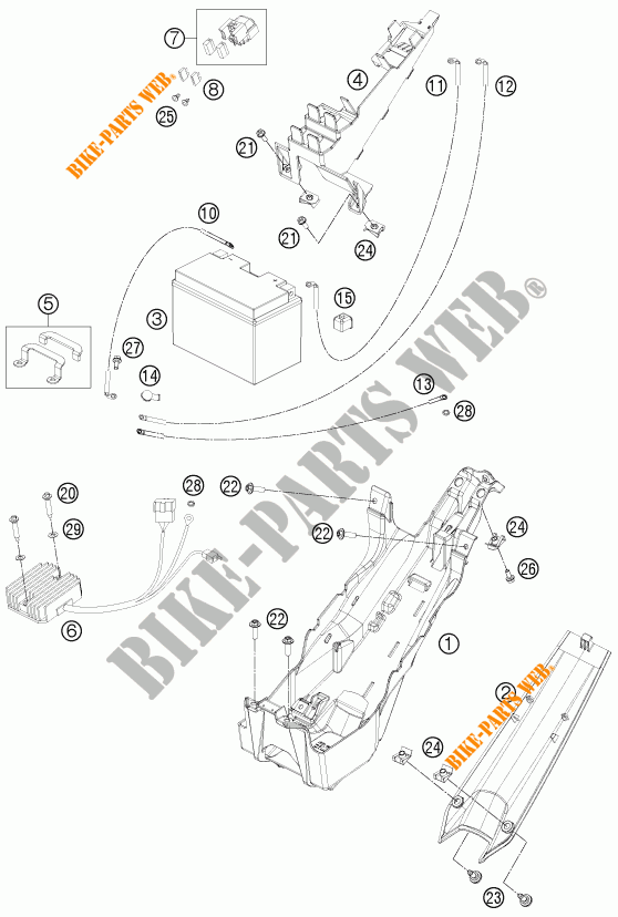BATERIA para KTM 1190 RC8 R WHITE 2015