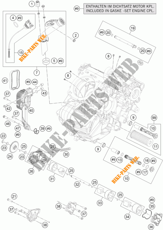 BOMBA DE OLIO para KTM 1190 RC8 R WHITE 2015