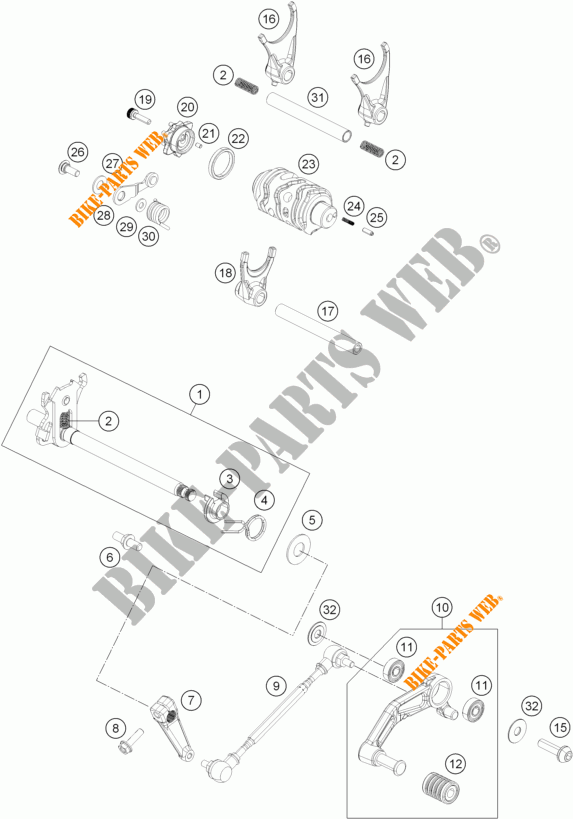 SELECTOR CAMBIO para KTM 390 DUKE WHITE ABS 2015