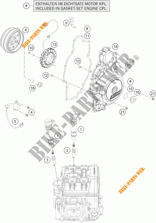 ALTA para KTM 1190 RC8 R WHITE 2015