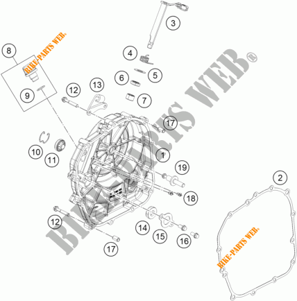 TAPA DE EMBRAGUE para KTM 390 DUKE WHITE ABS 2014