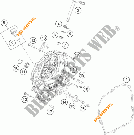 TAPA DE EMBRAGUE para KTM 390 DUKE WHITE ABS 2014