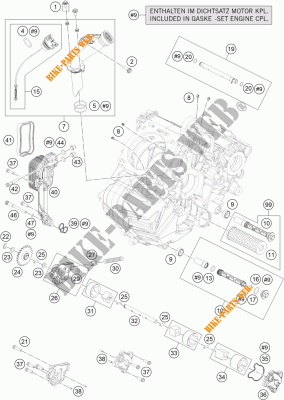 BOMBA DE OLIO para KTM 1190 RC8 R WHITE 2015