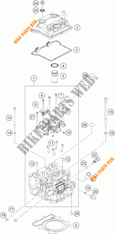CULATA para KTM 390 DUKE BLACK ABS 2014