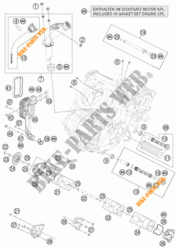 BOMBA DE OLIO para KTM 1190 RC8 R WHITE 2014