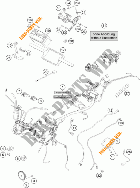 INSTALACION ELECTRICA para KTM 250 DUKE ORANGE 2018