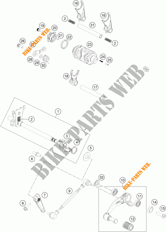 SELECTOR CAMBIO para KTM 200 DUKE WHITE NON ABS 2016