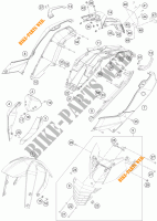 PLASTICOS para KTM 200 DUKE ORANGE NON ABS 2015