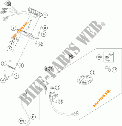 LLAVE DE CONTACTO para KTM 200 DUKE WHITE NON ABS 2015