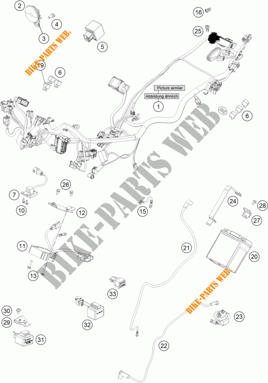 INSTALACION ELECTRICA para KTM 200 DUKE WHITE NON ABS 2015