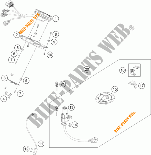 LLAVE DE CONTACTO para KTM 200 DUKE ORANGE NON ABS 2013