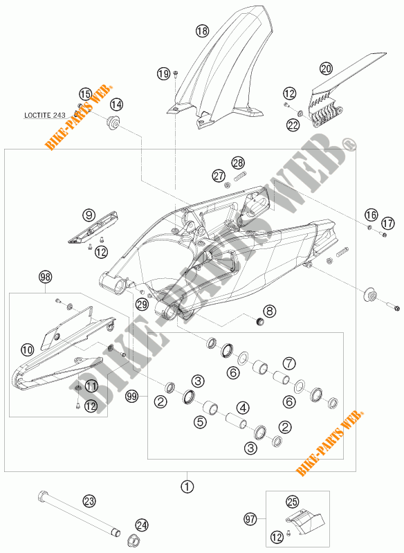 BASCULANTE para KTM 1190 RC8 R TRACK 2012