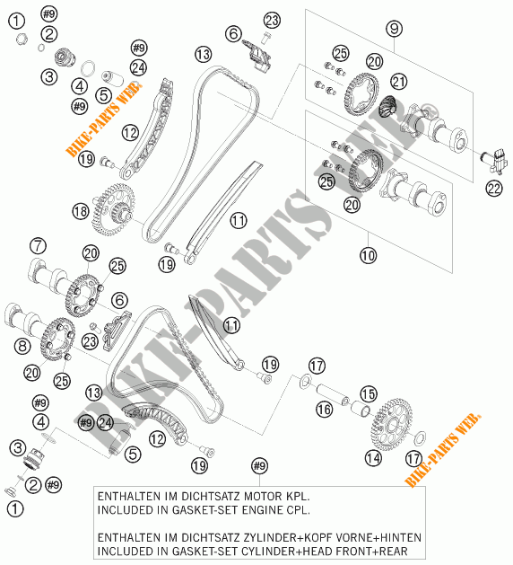 DISTRIBUCION para KTM 1190 RC8 R TRACK 2012