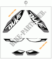 PEGATINAS para KTM 200 DUKE ORANGE 2012
