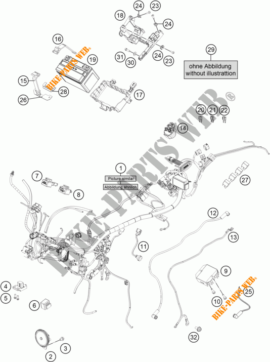 INSTALACION ELECTRICA para KTM 125 DUKE ORANGE 2017