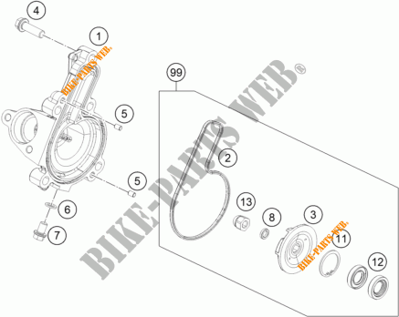 BOMBA DE AGUA para KTM 125 DUKE WHITE ABS 2016