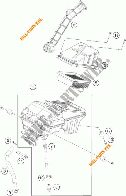 FILTRO DEL AIRE para KTM 125 DUKE ORANGE ABS 2016