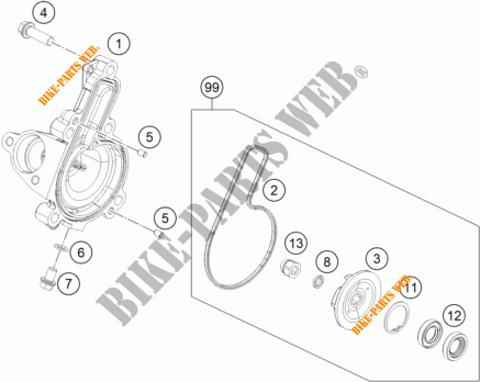 BOMBA DE AGUA para KTM 125 DUKE ORANGE ABS 2015