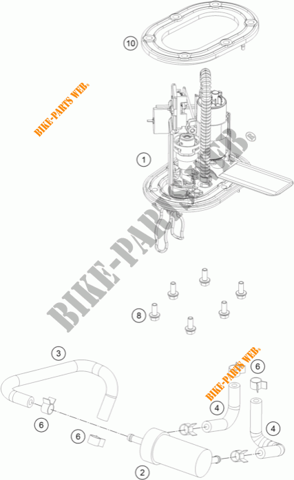 BOMBA DE GASOLINA para KTM 125 DUKE ORANGE ABS 2015