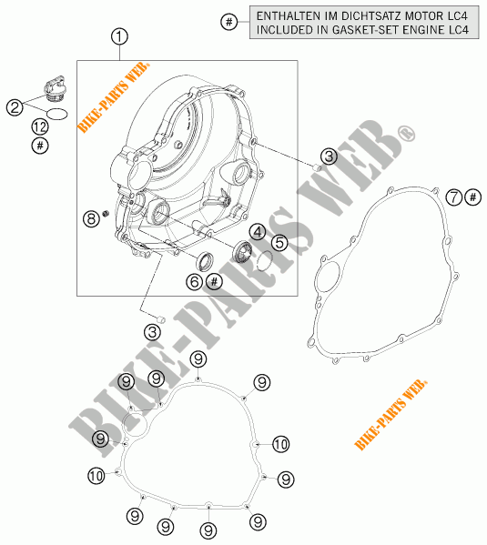 TAPA DE EMBRAGUE para KTM 690 ENDURO R ABS 2016