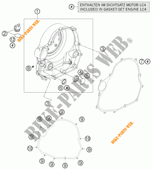 TAPA DE EMBRAGUE para KTM 690 ENDURO R ABS 2016