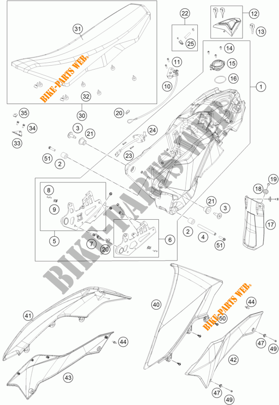 DEPOSITO / ASIENTO para KTM 690 ENDURO R 2013