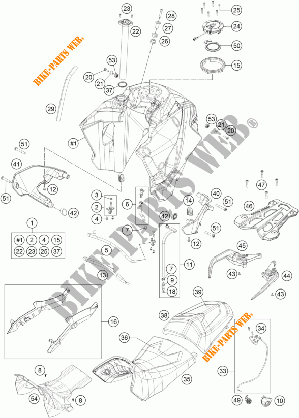 DEPOSITO / ASIENTO para KTM 1290 SUPER ADVENTURE S BLACK 2018