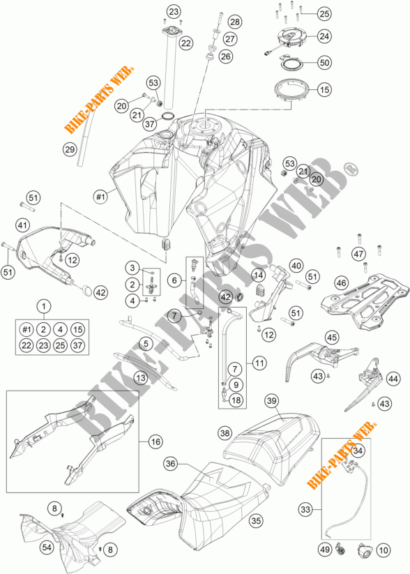 DEPOSITO / ASIENTO para KTM 1290 SUPER ADVENTURE S BLACK 2017