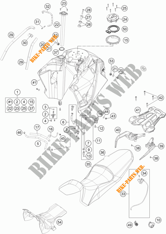 DEPOSITO / ASIENTO para KTM 1290 SUPER ADVENTURE R 2017
