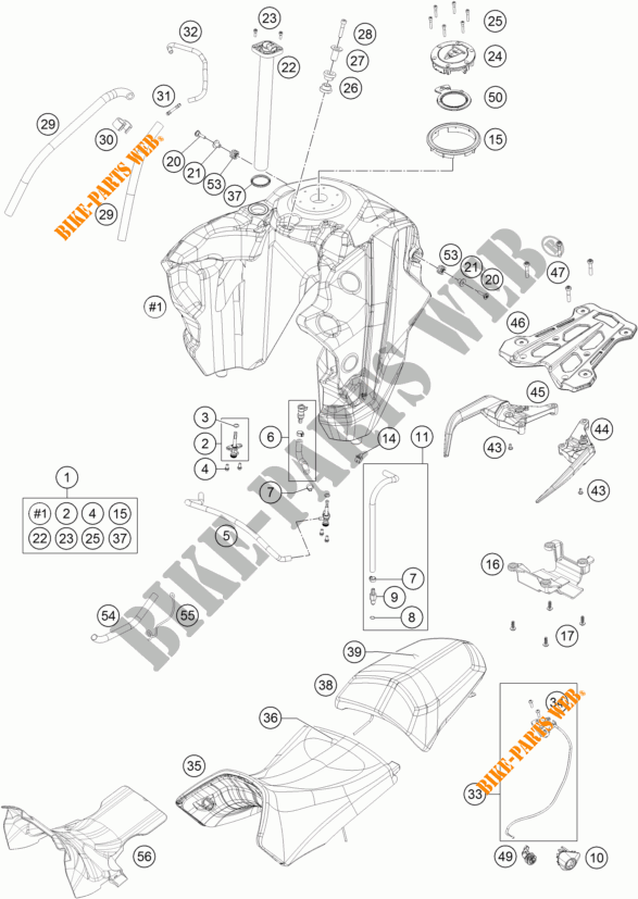 DEPOSITO / ASIENTO para KTM 1290 SUPER ADVENTURE T 2017
