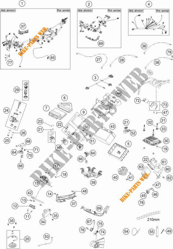 INSTALACION ELECTRICA para KTM 1290 SUPER ADVENTURE WHITE ABS 2016
