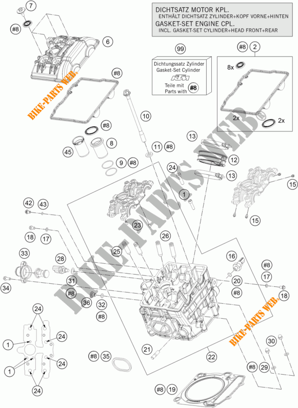 CULATA DELANTERA para KTM 1290 SUPER ADVENTURE WHITE ABS 2016