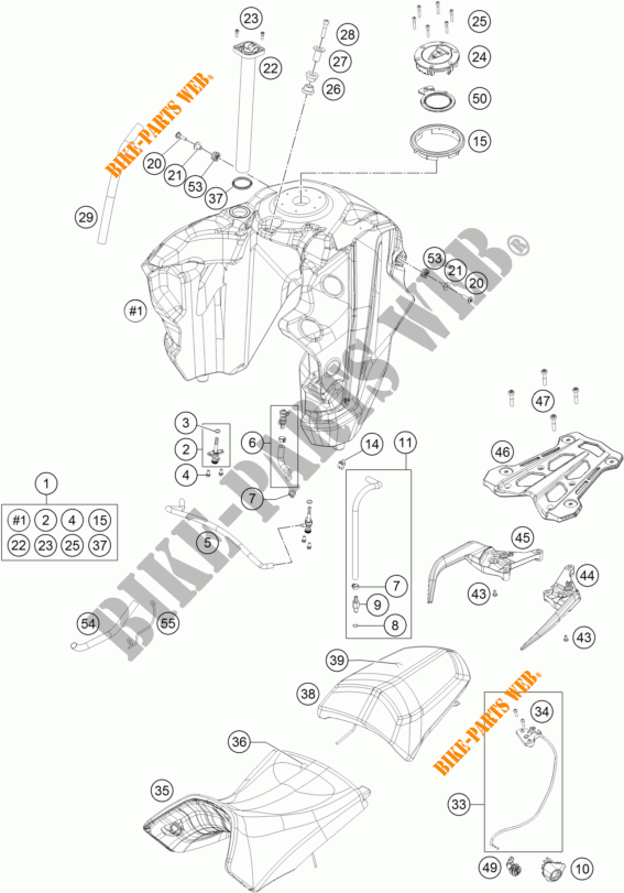 DEPOSITO / ASIENTO para KTM 1290 SUPER ADVENTURE WHITE ABS 2016